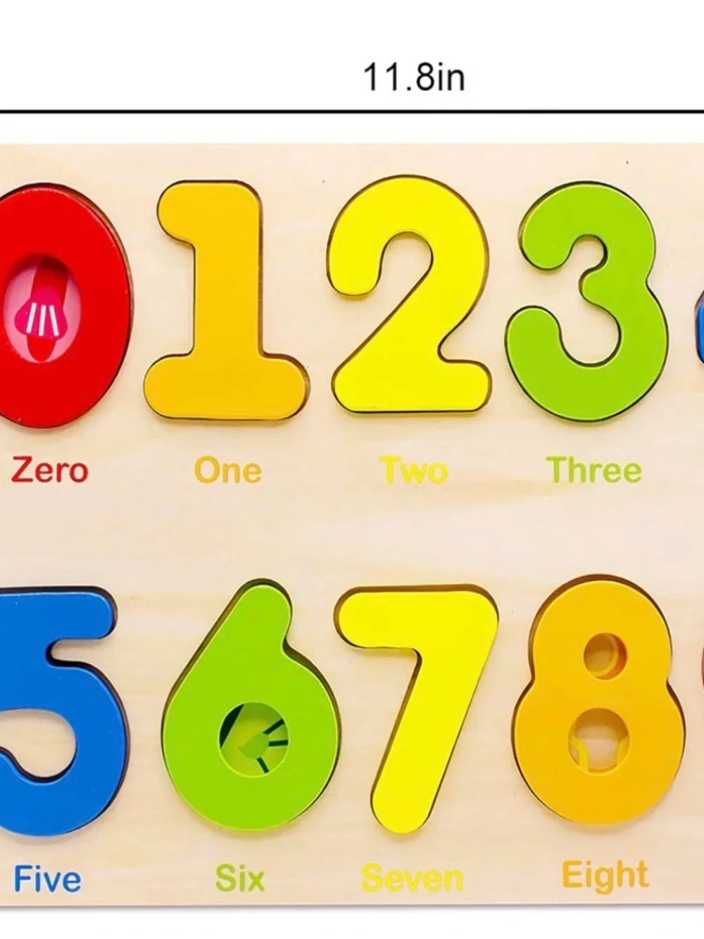 Wooden Number Puzzle Toy - Colorful Counting Learning Board